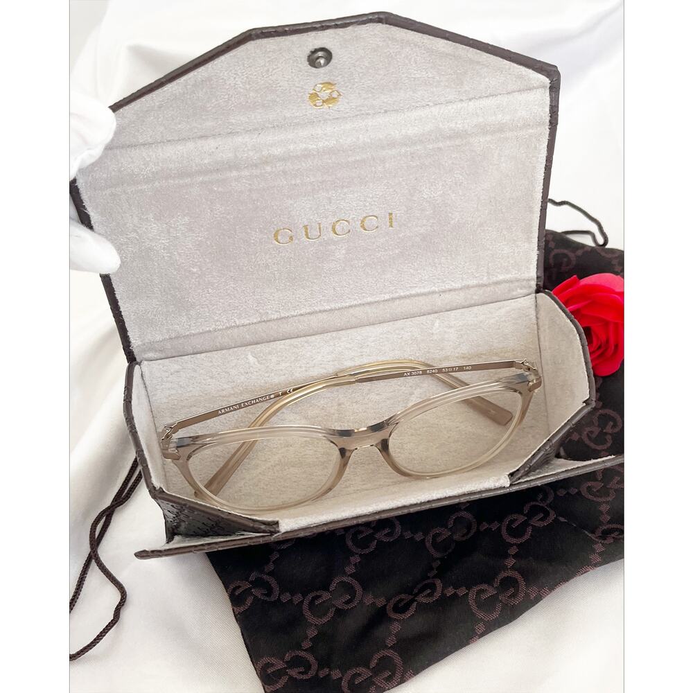 GUCCI GG Sima Guccissima Vintage Trifold Sunglass Eyeglass Case Monogram Luxury